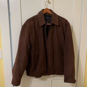 Suede style coat with removable lining